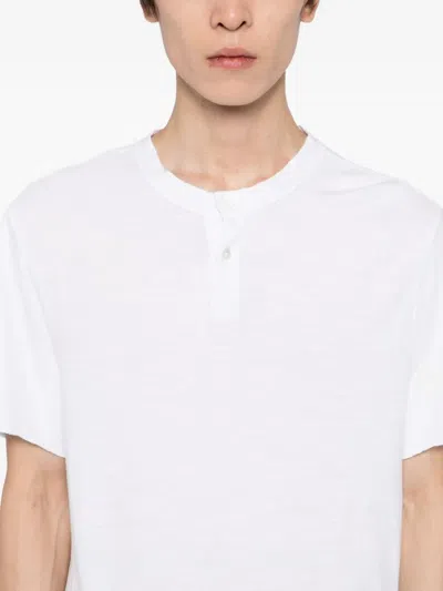 James Perse Two-button T-shirt In White