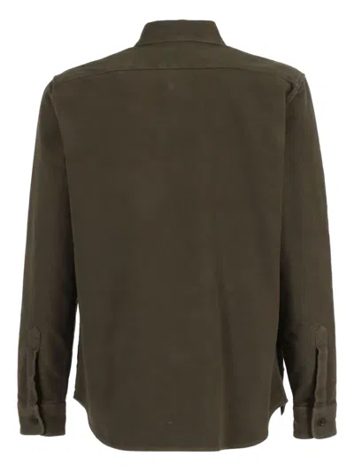 Aspesi Tailored Button-up Shirt With Pointed Collar In Green