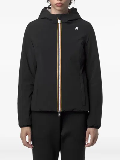 K-way Reversible Slim Fit Jacket With Waterproof And Windproof Sides In Black