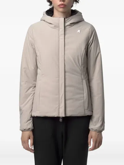 K-way Reversible Slim Fit Jacket With Waterproof And Windproof Sides In Black