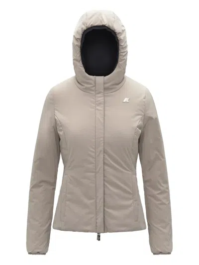 K-way Reversible Slim Fit Jacket With Waterproof And Windproof Sides In Black