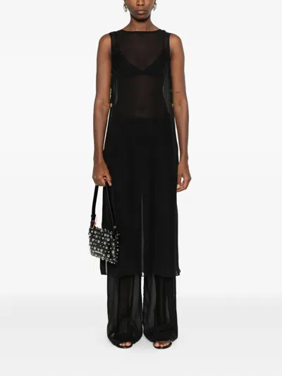 Danamè Semi-sheer Trousers In Black