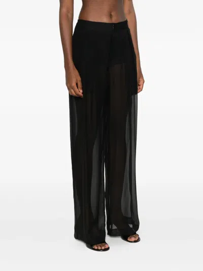 Danamè Semi-sheer Trousers In Black