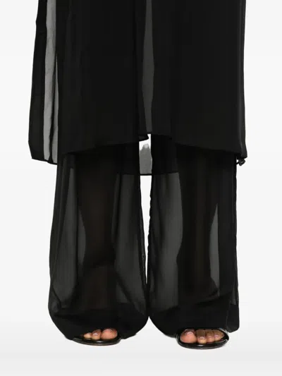 Danamè Semi-sheer Trousers In Black