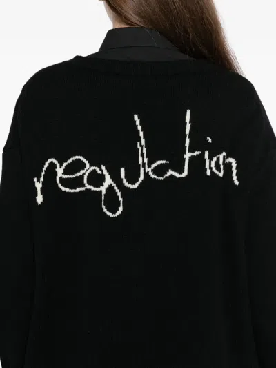 Yohji Yamamoto Intarsia-knit Cardi-coat In Black