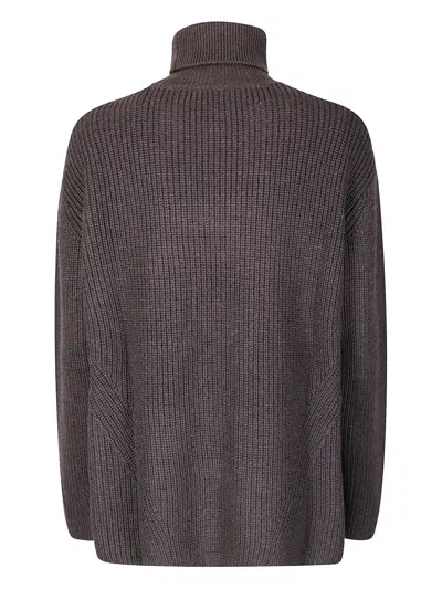 P.a.r.o.s.h Medium Knit Wool Sweater With Floral Embellishments In Purple