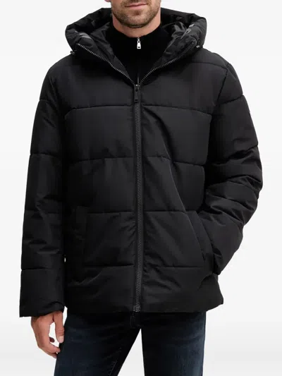 Michael Kors Quilted Hooded Puffer Jacket In Black