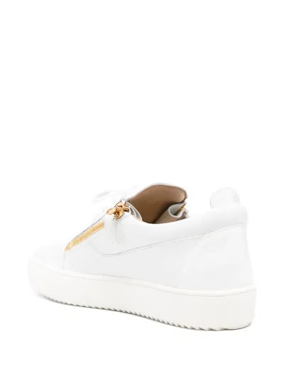 Giuseppe Zanotti Glossy Leather Sneakers In White
