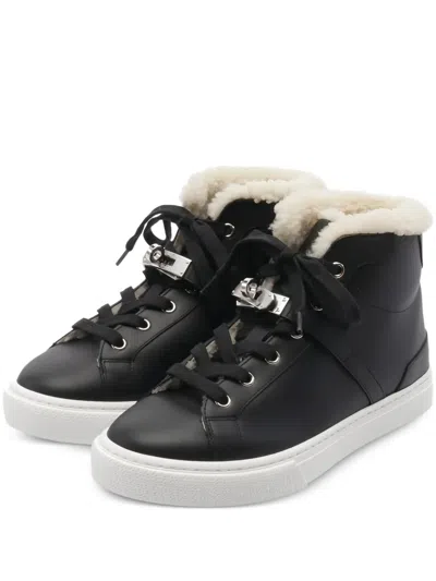 Pre-owned Hermes Kelly Sneakers In Black