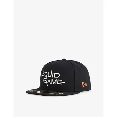 New Era Mens Black 59fifty Squid-game Woven Baseball Cap In Black