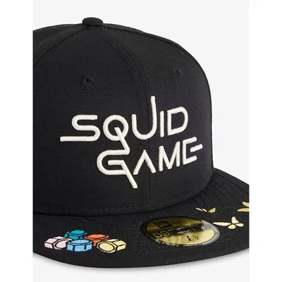 New Era Mens Black 59fifty Squid-game Woven Baseball Cap In Black