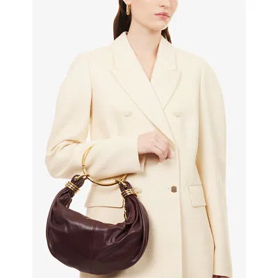 Chloé Brarcelet Mini Top-handle Bag In Grained Leather In Red