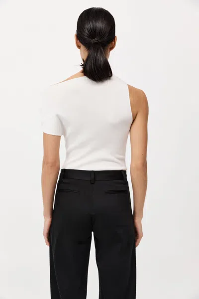 St Agni Asymmetric Knit Top In Off White