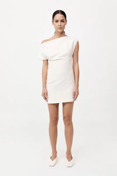 St Agni Asymmetric Mini Dress In Ivory