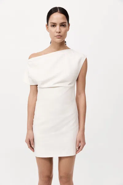 St Agni Asymmetric Mini Dress In Ivory