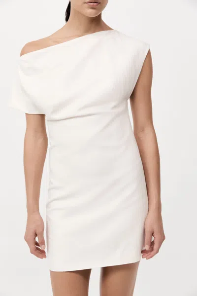 St Agni Asymmetric Mini Dress In Ivory