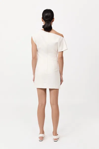 St Agni Asymmetric Mini Dress In Ivory