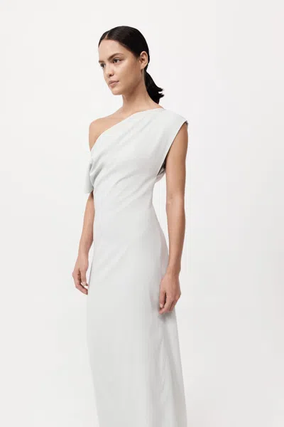 St Agni Asymmetric Off Shoulder Dress In Silver