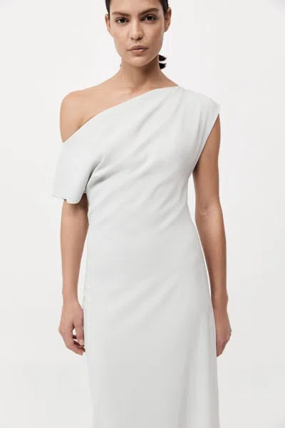 St Agni Asymmetric Off Shoulder Dress In Silver