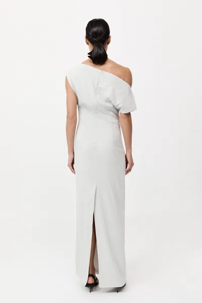 St Agni Asymmetric Off Shoulder Dress In Silver