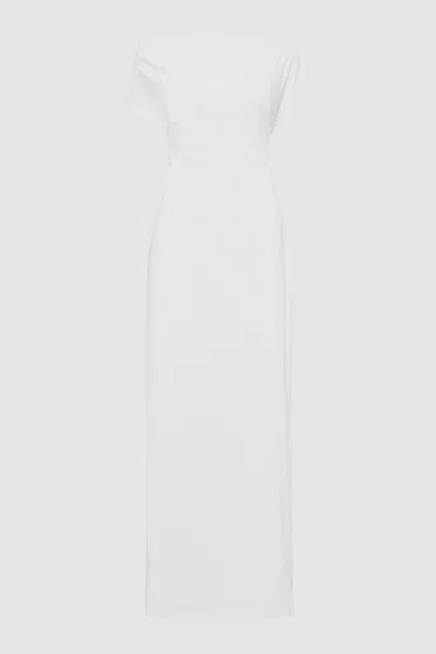 St Agni Asymmetric Off Shoulder Dress In Silver