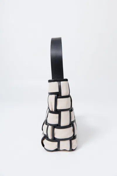 St Agni Border Woven Mini Tote In Brown