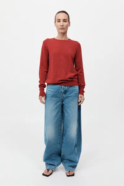 St Agni Classic Crew Neck Sweater In Red