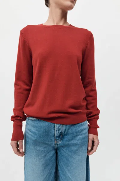 St Agni Classic Crew Neck Sweater In Red