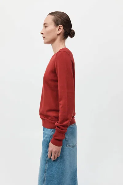 St Agni Classic Crew Neck Sweater In Red