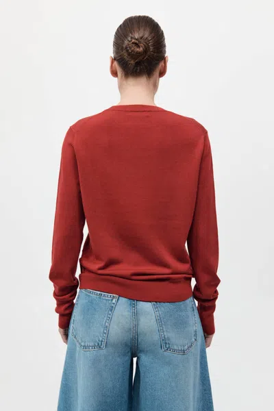 St Agni Classic Crew Neck Sweater In Red