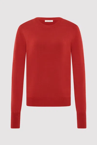 St Agni Classic Crew Neck Sweater In Red