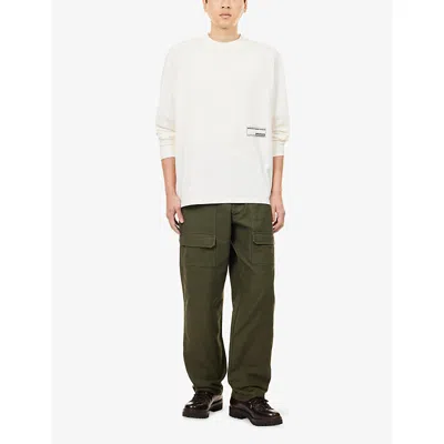 Barbour Mens Whisper White Hamilton Long-sleeve Cotton Top Xl In White