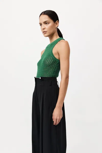 St Agni Crocheted Cotton Tank Top In Verde