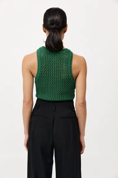 St Agni Crocheted Cotton Tank Top In Verde