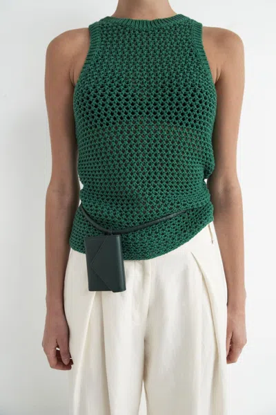 St Agni Crocheted Cotton Tank Top In Verde