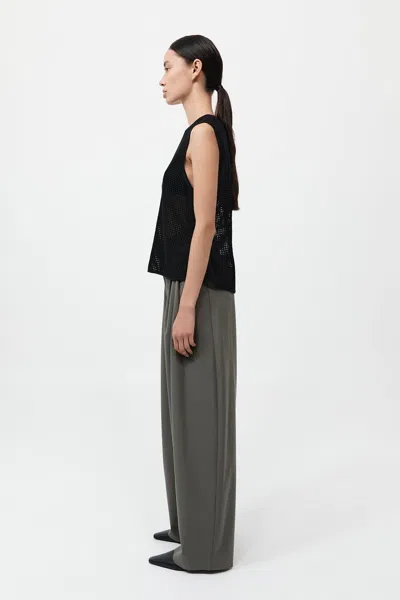 St Agni Cotton Grid Shell Top In Black