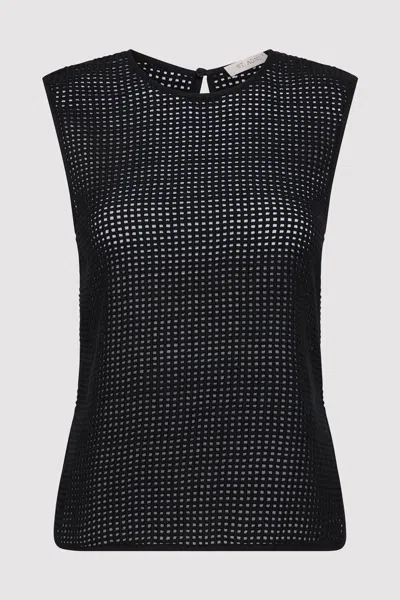 St Agni Cotton Grid Shell Top In Black