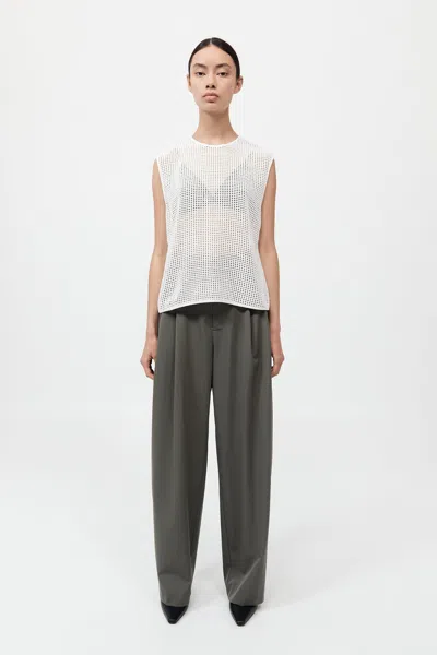 St Agni Cotton Grid Shell Top In White