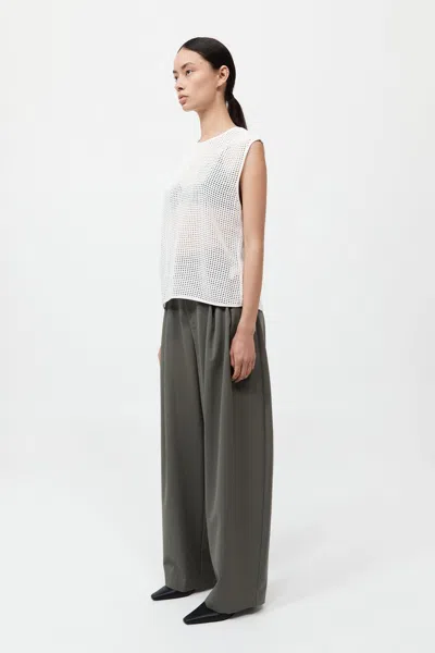 St Agni Cotton Grid Shell Top In White