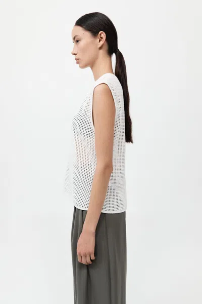 St Agni Cotton Grid Shell Top In White