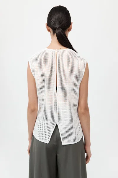 St Agni Cotton Grid Shell Top In White