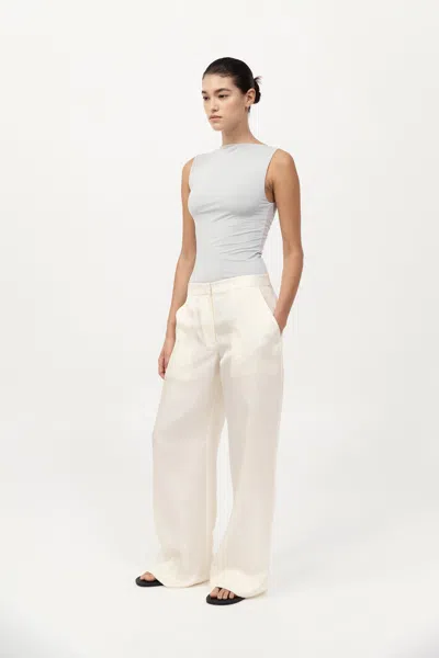 St Agni Cupro Jersey Top In Silver