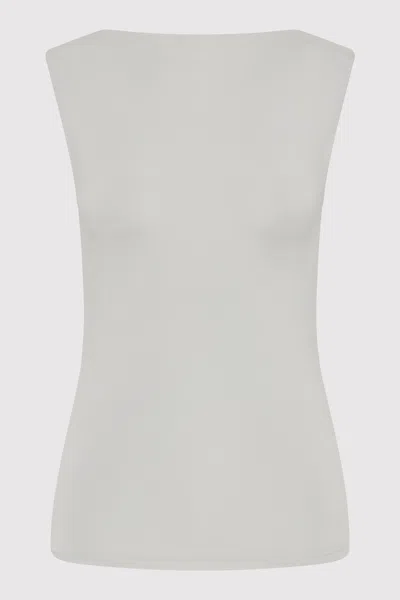 St Agni Cupro Jersey Top In Silver
