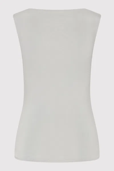 St Agni Cupro Jersey Top In Silver