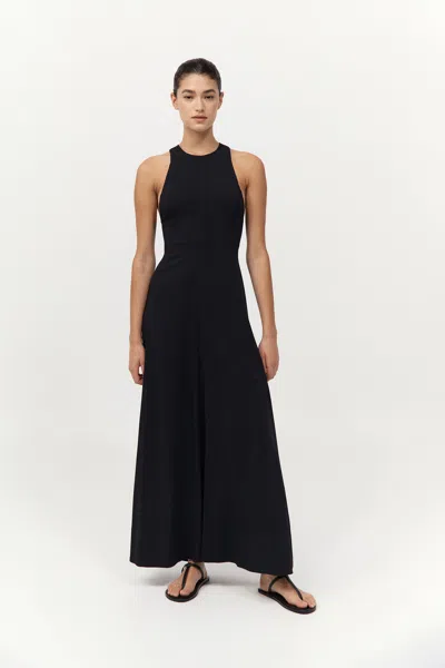 St Agni Cut Away Maxi Dress In Black
