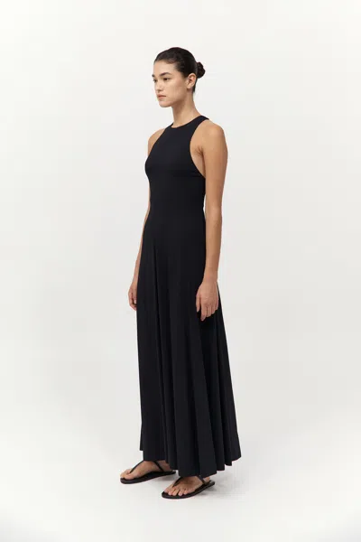 St Agni Cut Away Maxi Dress In Black