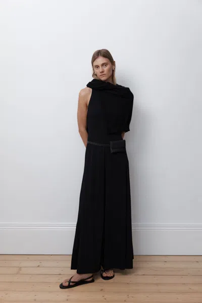 St Agni Cut Away Maxi Dress In Black