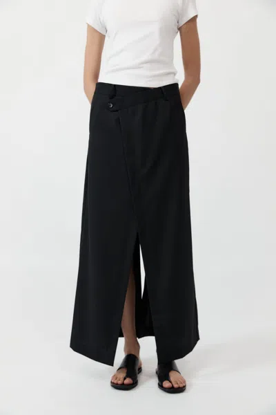 St Agni Deconstructed Waist Maxi Skirt In Black
