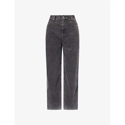 Samsoe & Samsoe Womens Asphalt Sashelly Wide-leg Stretch-cotton Trousers Xs In Black