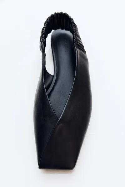 St Agni Envelope Sling Back Flat In Black